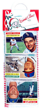 CHRISTMAS RACK PACK WITH TWELVE TOPPS 1956 BASEBALL CARDS.