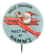 SCARCE C. 1920 CARTOON SANTA IN BI-PLANE.