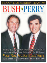 BUSH FOR TEXAS GOVERNOR WITH PERRY FOR LT. GOVERNOR 1998 POSTER PAIR.