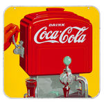 “DRINK COCA-COLA” LARGE TWO SIDED PORCELAIN SIGN.