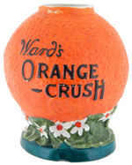 “WARD’S ORANGE CRUSH” GLAZED CHINA SYRUP DISPENSER.