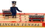 "LINCOLN TUNNEL" TIN LITHO WIND-UP TOY.