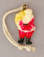 SANTA WITH PACK 1930s CELLO CHARM.