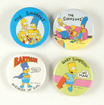 FOUR EARLY SIMPSONS BUTTONS.