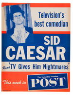 "THE SATURDAY EVENING POST" SIGN W/SID CAESAR.