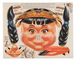 "POLL-PARROT HOWDY DOODY TUK-A-TAB MASK" SET & CAMPAIGN HAT.