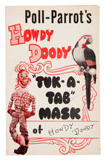 "POLL-PARROT HOWDY DOODY TUK-A-TAB MASK" SET & CAMPAIGN HAT.