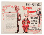 "POLL-PARROT HOWDY DOODY TUK-A-TAB MASK" SET & CAMPAIGN HAT.