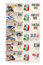 “BRUSSELS WORLD’S FAIR BELGIUM 1958” FIRST DAY AND COMMEMORATIVE COVER LOT OF 50.