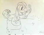 DONALD DUCK PENCIL DRAWING FROM MODERN INVENTIONS.