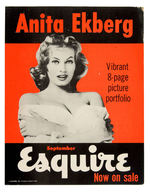 ANITA EKBERG SIGNED LETTER/ADVERTSING SIGN.