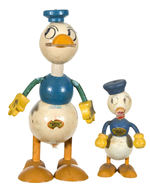 DONALD DUCK RARE FUN-E-FLEX FIGURES IN TWO SIZES.