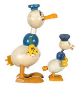 DONALD DUCK RARE FUN-E-FLEX FIGURES IN TWO SIZES.