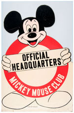 "OFFICIAL HEADQUARTERS MICKEY MOUSE CLUB" LARGE STORE SIGN.