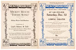 MICKEY MOUSE MOVIE THEATER CLUB EPHEMERA LOT W/SHEET MUSIC.