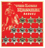 "THE LONE RANGER BADGES" VARIATIONS ON DIFFERENT STORE CARDS.