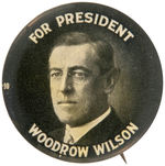 “FOR PRESIDENT WOODROW WILSON” SCARCE 1.25” PORTRAIT BUTTON.