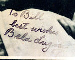 BELA LUGOSI SIGNED DRACULA RE-RELEASE LOBBY CARD.