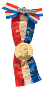 "DEWEY'S VICTORY MANILA MAY 1, 1898" RARE RIBBON BADGE.