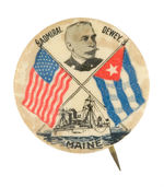 "ADMIRAL DEWEY" PORTRAIT BUTTON SHOWING "MAINE."