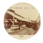 "FORT PLAIN FREE STREET FAIR 1902" REAL PHOTO BUTTON.