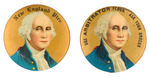 GEORGE WASHINGTON CHOICE COLOR BUTTON PAIR WITH ADVERTISING.