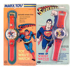 “SUPERMAN” TOY WATCH PAIR ON DISPLAY CARDS.