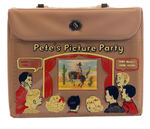 “PETE’S PICTURE PARTY” RARE VINYL LUNCH BOX WITH FLICKER/FLASHER FEATURE.