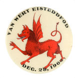 WELSH 1904 EISTEDDFOD CELEBRATION BUTTON WITH WINGED DRAGON.