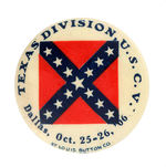 UNITED SONS OF CONFEDERATE VETERANS EARLY TEXAS BUTTON.