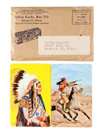 "BRAVES OF INDIAN NATIONS" CEREAL PREMIUM CARD SET WITH ENVELOPE.