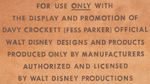 "WALT DISNEY'S DAVY CROCKETT" HIGH QUALITY COWHIDE DISPLAY SIGN.