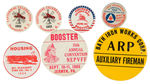 FIREMEN RELATED BUTTONS FROM 1930s-1960s.