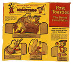 "PINOCCHIO POST TOASTIES" CEREAL BOX BACKS.