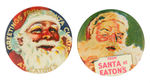 SANTA CANADIAN BUTTON PAIR FROM "EATON'S" STORE.