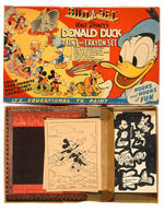 "BUILD-A-SET DONALD DUCK PAINT AND CRAYON SET."