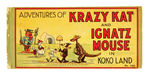 "ADVENTURES OF KRAZY KAT AND IGNATZ MOUSE IN KOKO LAND" BOOK.