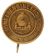 "LIONEL ENGINEERS CLUB" CIRCA LATE 1920's MEMBERS BUTTON.