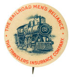 "THE TRAVELERS INSURANCE COMPANY" EARLY RAILWAY BUTTON.