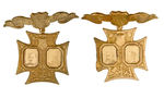 CLEVELAND AND HARRISON MATCHED PAIR OF FANCY 1888 BRASS SHELL JUGATES.