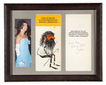 FIRST LADY JACQUELINE KENNEDY SIGNED CARD DISPLAY.