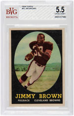 1958 TOPPS FOOTBALL #62 JIM BROWN ROOKIE CARD BECKETT  5.5 EX+.