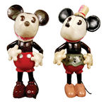 "MICKEY/MINNIE MOUSE" LARGE CELLULOID FIGURES.