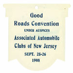 "GOOD ROADS CONVENTION ATLANTIC CITY" 1908 DELEGATE BADGE.