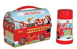 "WALT DISNEY CHARACTER FIRE FIGHTERS" METAL DOME LUNCHBOX WITH THERMOS.