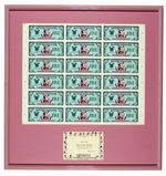 "DISNEY DOLLARS" FRAMED SIGNED & NUMBERED LIMITED EDITION PROOF SHEETS.