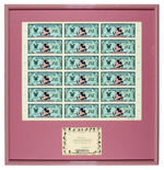 "DISNEY DOLLARS" FRAMED SIGNED & NUMBERED LIMITED EDITION PROOF SHEETS.