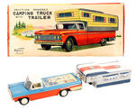 "FRICTION POWERED CAMPING TRUCK WITH TRAILER."