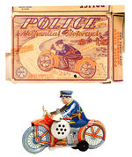 "MARX POLICE SIREN MOTORCYCLE" WINDUP W/WORN BOX.