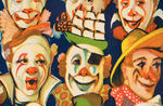 "RINGLING BROS. AND BARNUM & BAILEY 100 CLOWNS" LINEN-MOUNTED HIGHLY GRAPHIC POSTER.